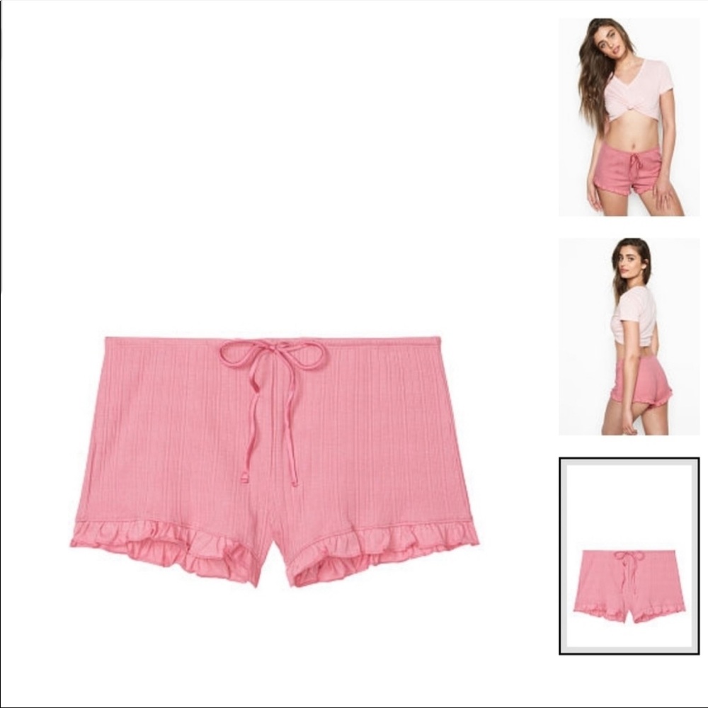 🛍️ Victoria’s Secret Ribbed Ruffle Sleep Shorts - Picture 2 of 11